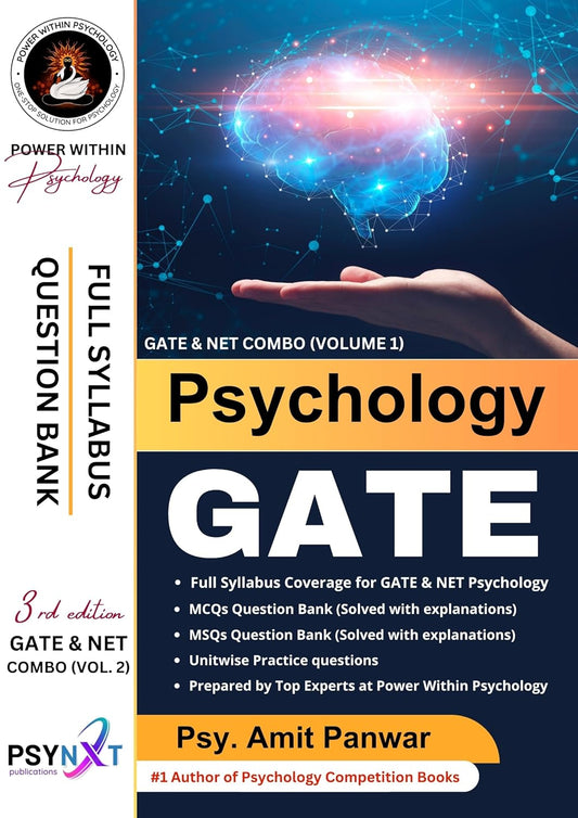 GATE Psychology 2026 Question Bank & Master Guide - New & Updated Edition 3 - By Power Within Psychology