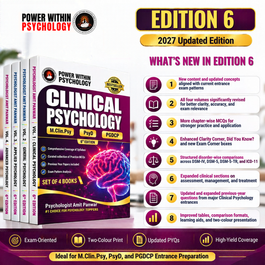 PWP MA Clinical Psychology (RCI) Books Set (Collection of 4) - Psy.D Professional Diploma in Clinical Psychology & PsyD Entrance Exam Preparation Book - Edition 6, 2027