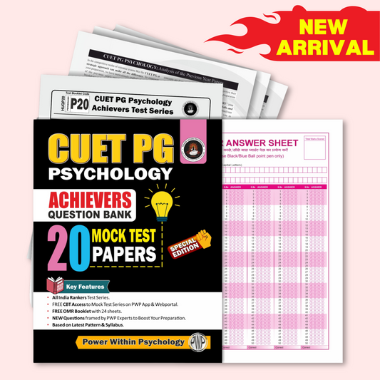 PWP NTA CUET PG Psychology Achievers Test Series | 20 Mock Test Papers | CUET PG Psychology Entrance Exam Book 2026 Question Bank