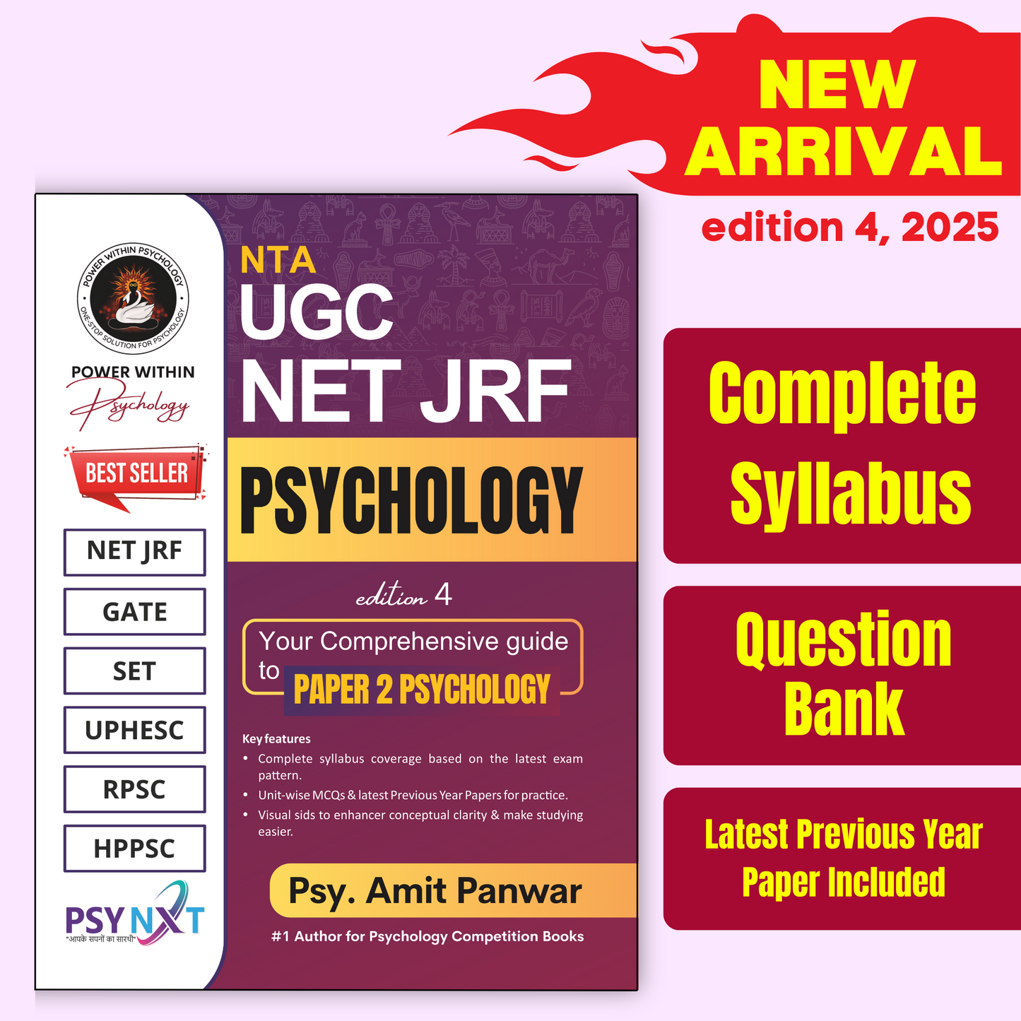 PWP NTA UGC NET JRF Psychology Paper 2 Book - SET - UPHESC - New and Updated Edition 4, 2025 (Complete Syllabus with Question Bank included)