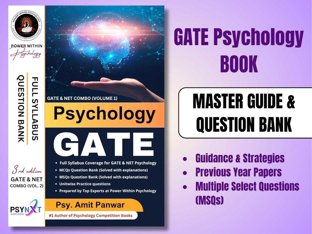 GATE Psychology 2026 Question Bank & Master Guide - New & Updated Edition 3 - By Power Within Psychology