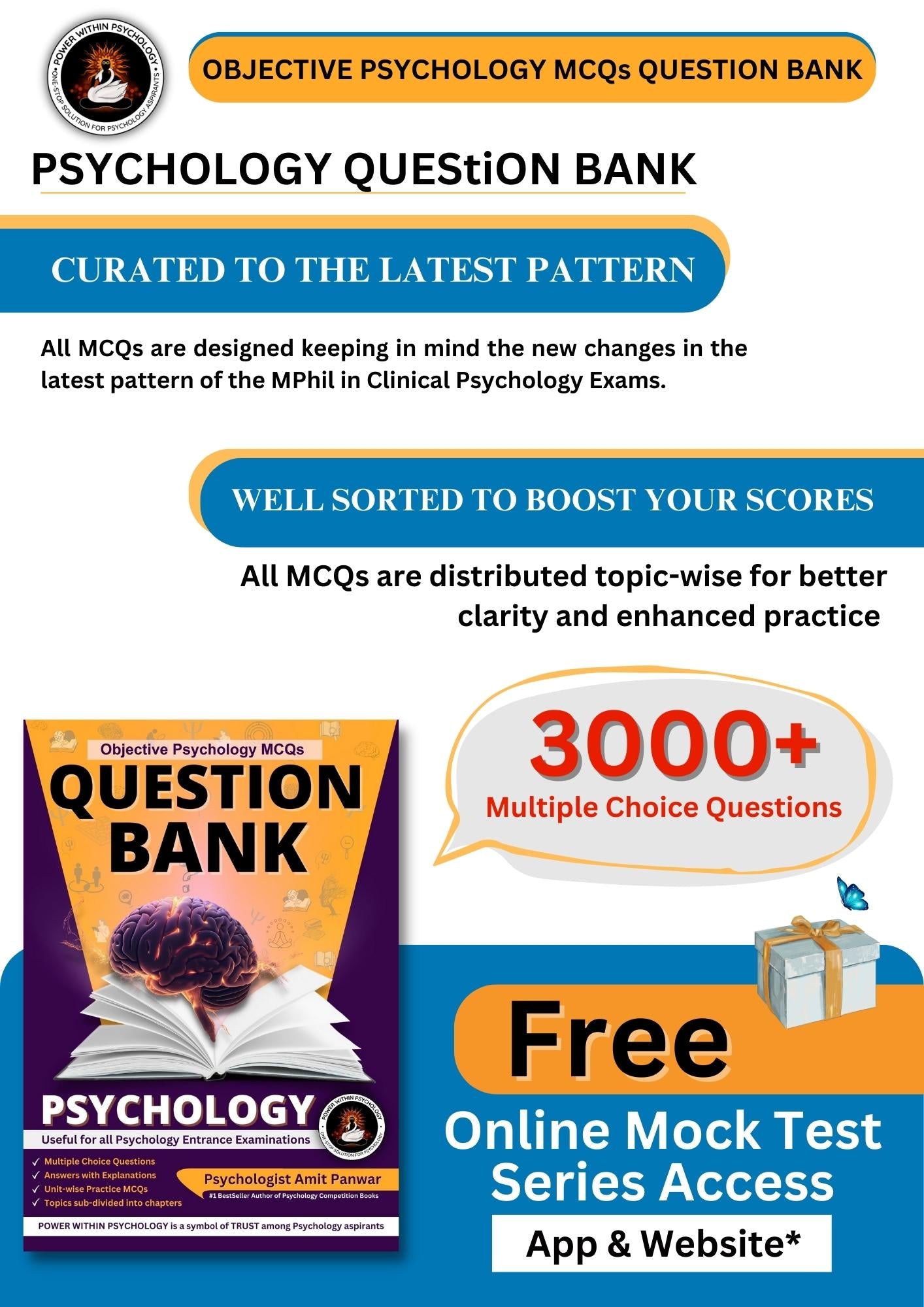 PWP Objective Psychology 2000+ MCQs Question Bank Book - Edition 2 (2025)