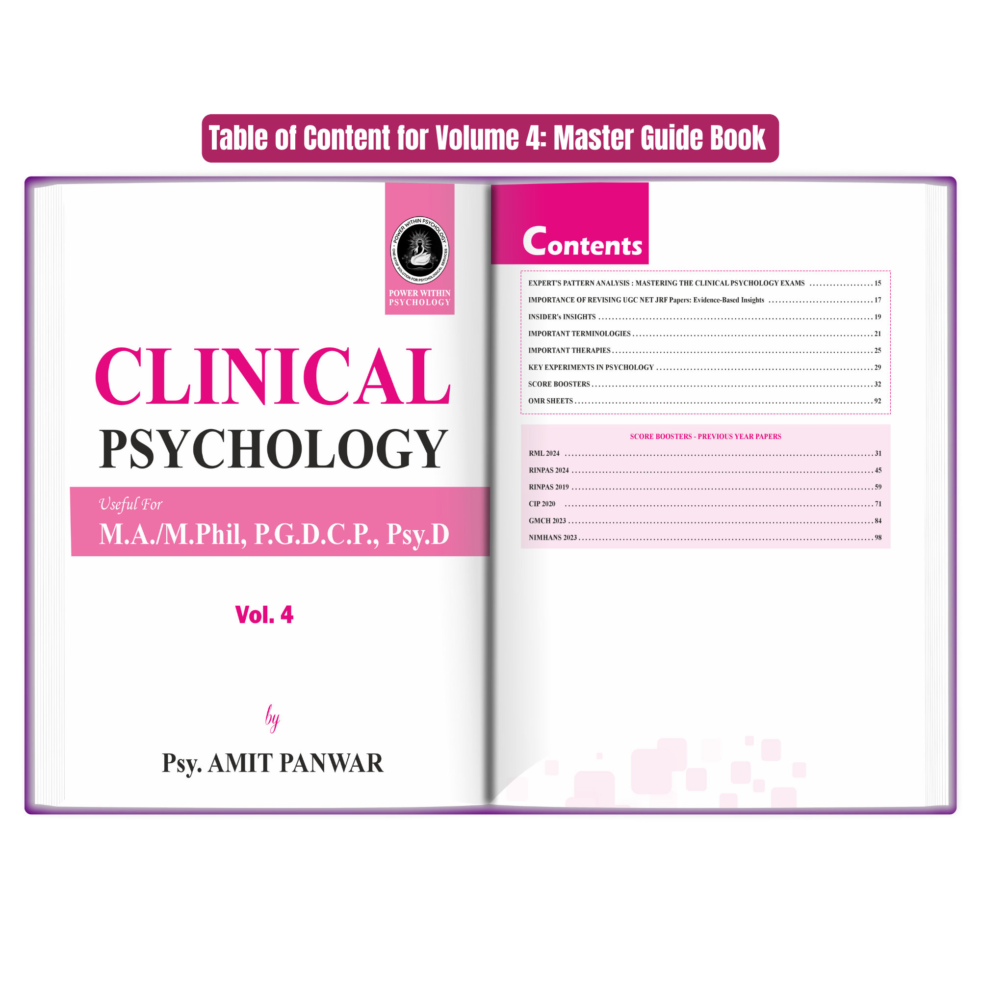 PWP MPhil / MA Clinical Psychology (4 Books Set) - Professional Diploma in Clinical Psychology & PsyD Entrance Exam Preparation Book - Edition 5, 2026