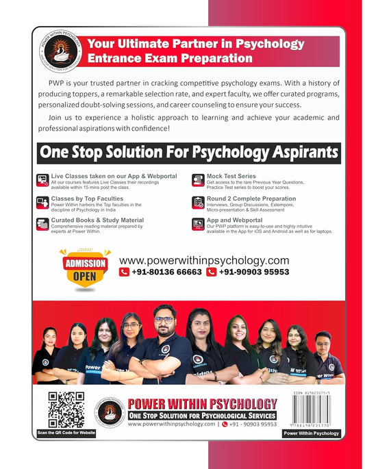 PWP CUET PG 2026 - Masters in Psychology Book (2 Books Set) - Edition 5 (New & Updated)