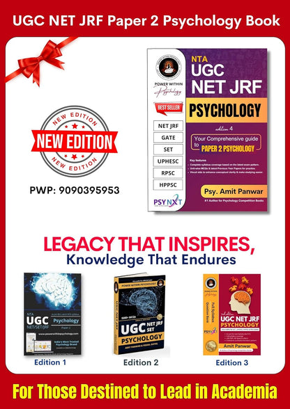 PWP NTA UGC NET JRF Psychology Paper 2 Book - SET - UPHESC - New and Updated Edition 4, 2025 (Complete Syllabus with Question Bank included)