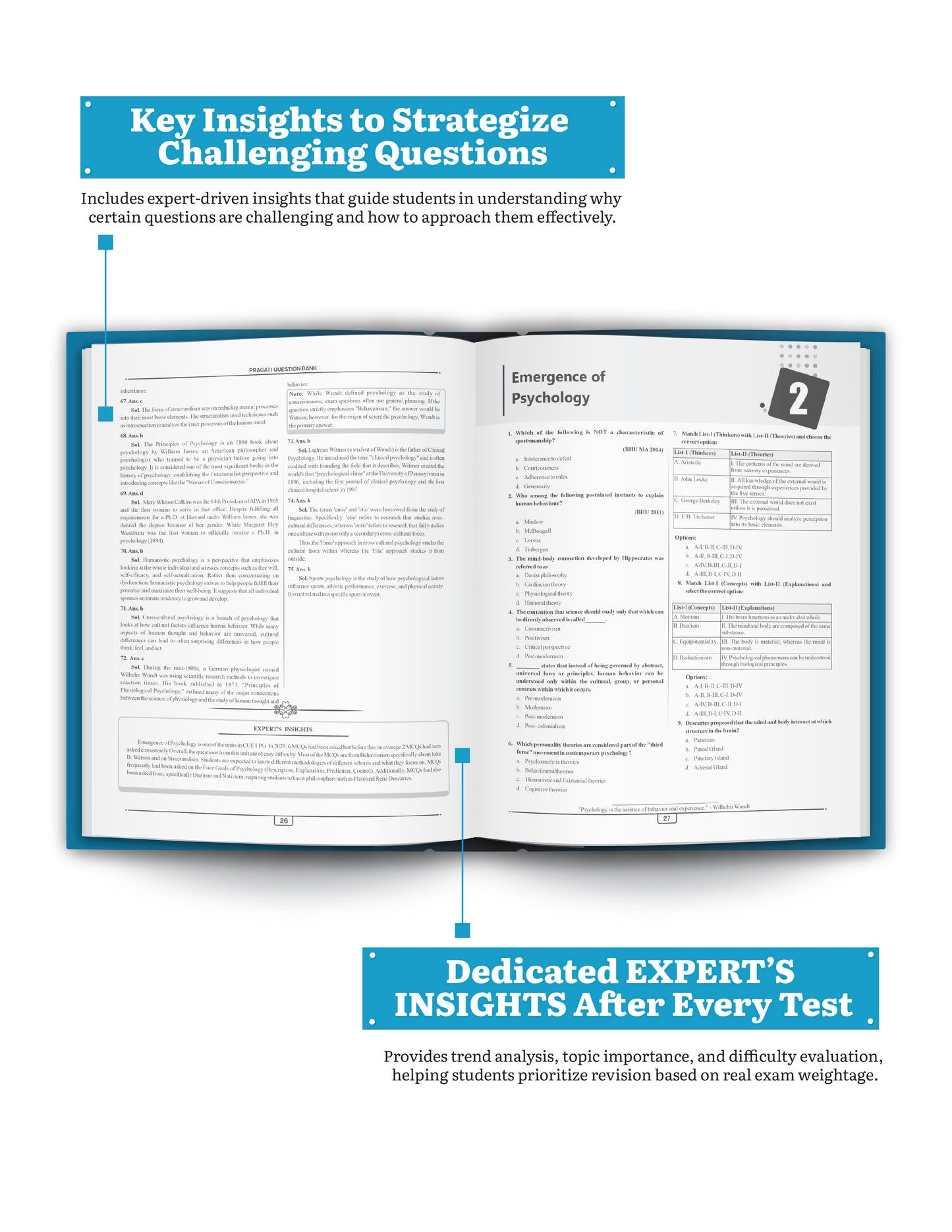 CUET PG Psychology 2026 Previous Year Question Bank Book | 2000 Topicwise MCQs (2020–2025) | 26 Mock Tests with CBT Mode | Pragati Series