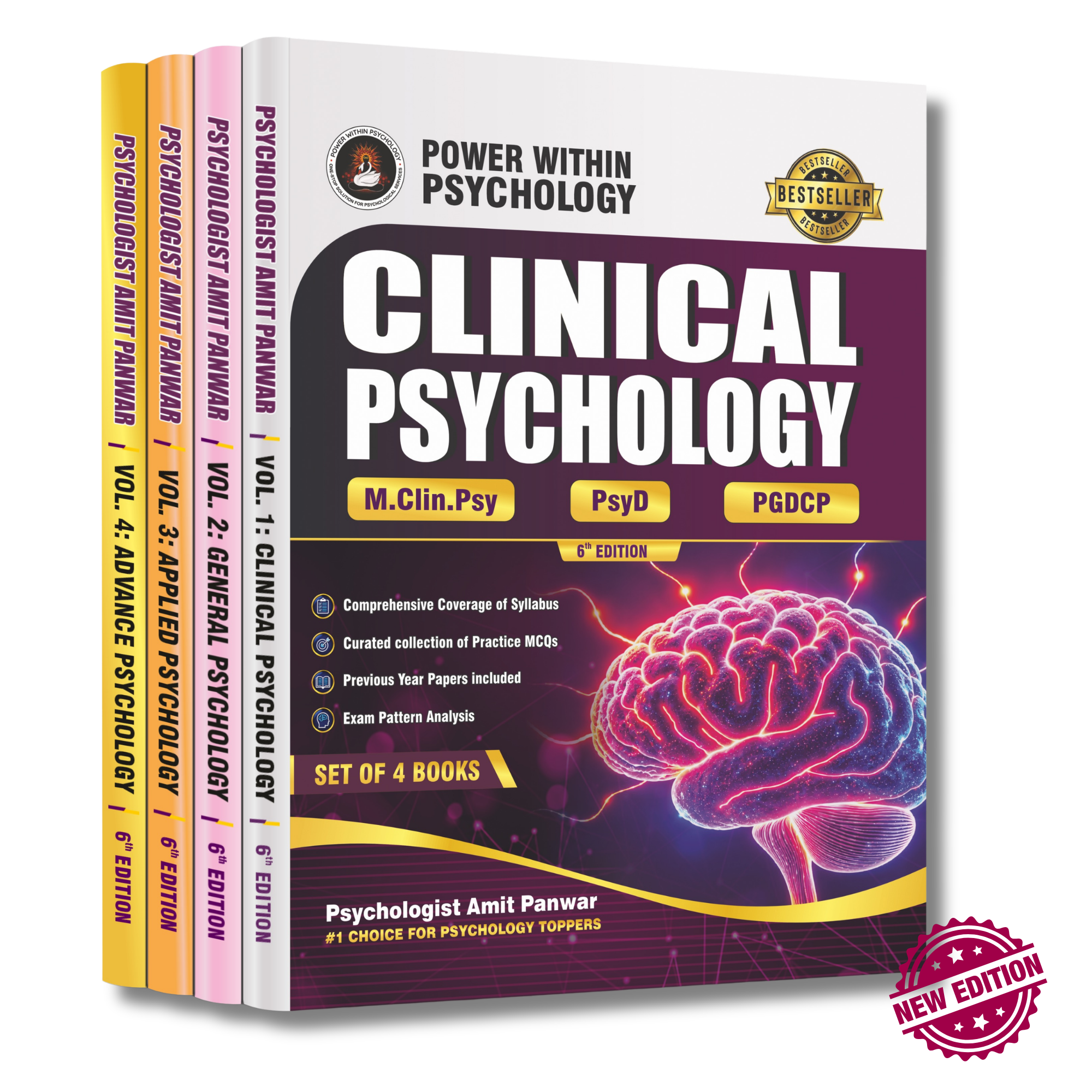 PWP MA Clinical Psychology (RCI) Books Set  (Collection of 4) - Psy.D Professional Diploma in Clinical Psychology & PsyD Entrance Exam Preparation Book - Edition 6, 2027