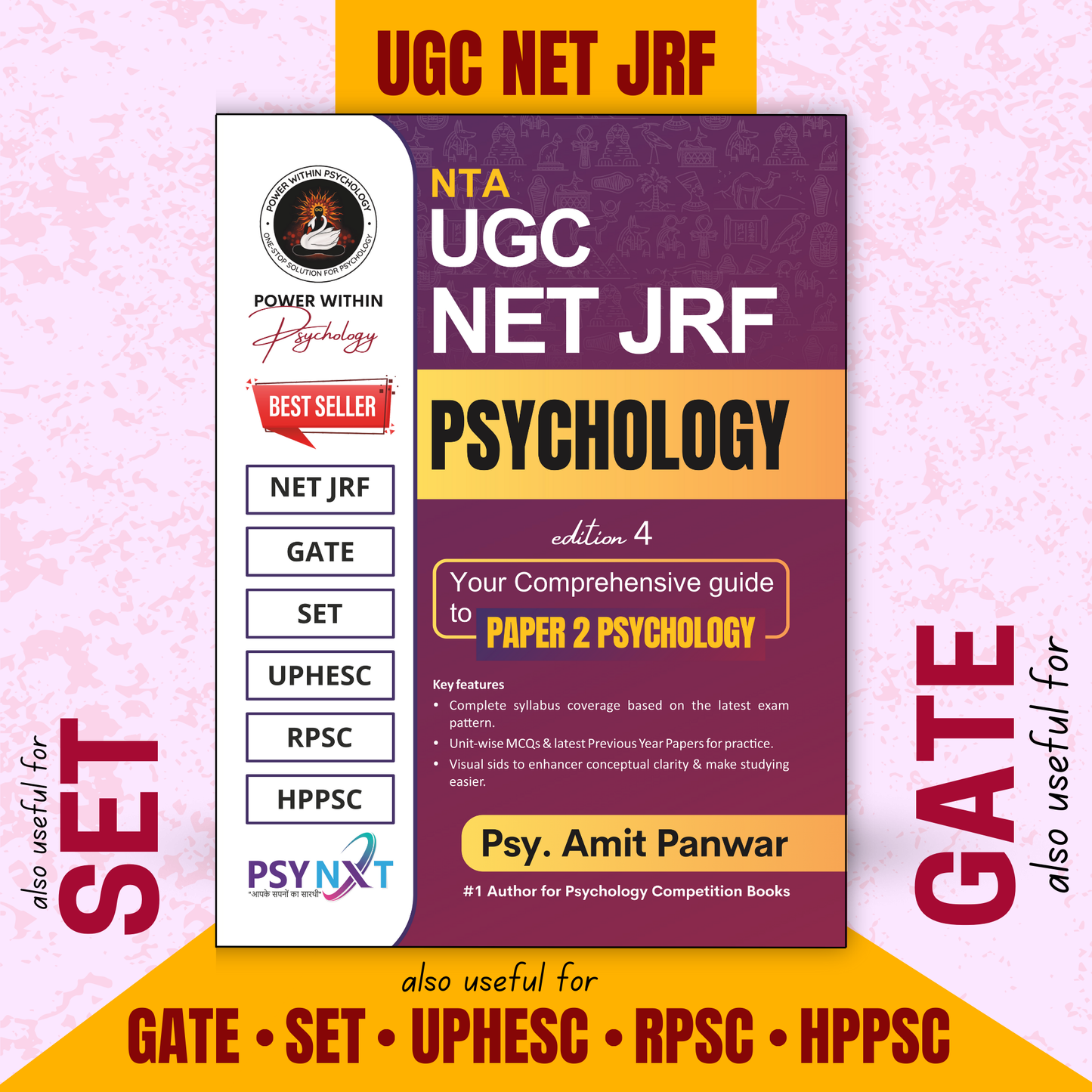 PWP NTA UGC NET JRF Psychology Paper 2 Book - SET - UPHESC - New and Updated Edition 4, 2025 (Complete Syllabus with Question Bank included)
