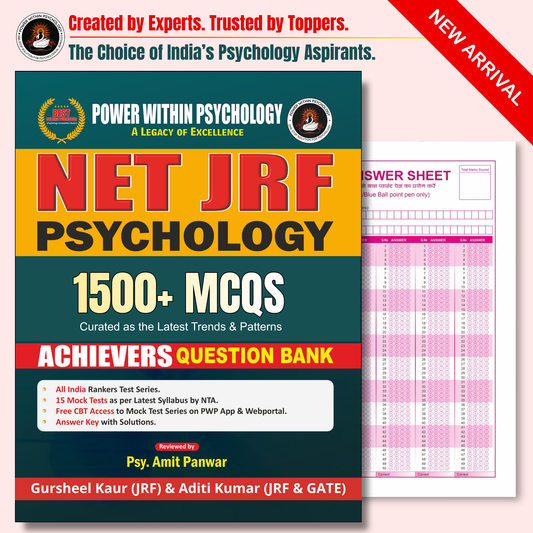 PWP NTA UGC NET JRF Paper 2 Psychology Achievers Question Bank Book | 15 Mock Test Series