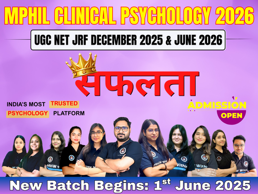 Safalta Course 2026 - MA / MPhil in Clinical Psychology & NET JRF Integrated Course