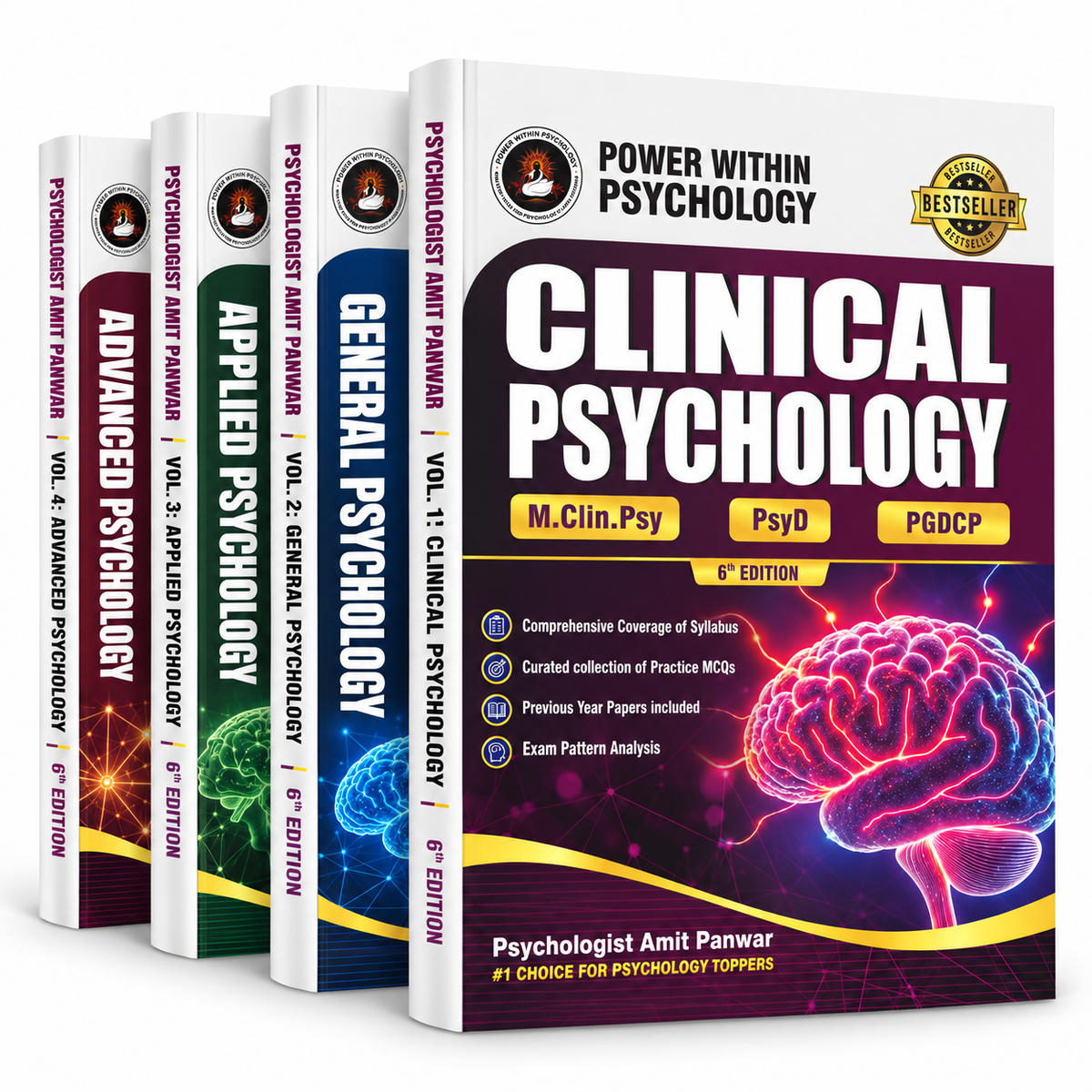 PWP MA Clinical Psychology (RCI) Books Set  (Collection of 4) - Psy.D Professional Diploma in Clinical Psychology & PsyD Entrance Exam Preparation Book - Edition 6, 2027