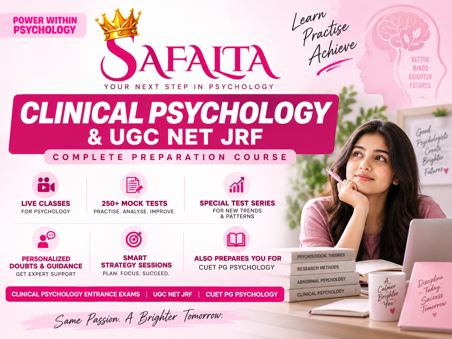 Safalta for Clinical Psychology (RCI) - MA / MPhil / PsyD in Clinical Psychology & NET JRF Integrated Course