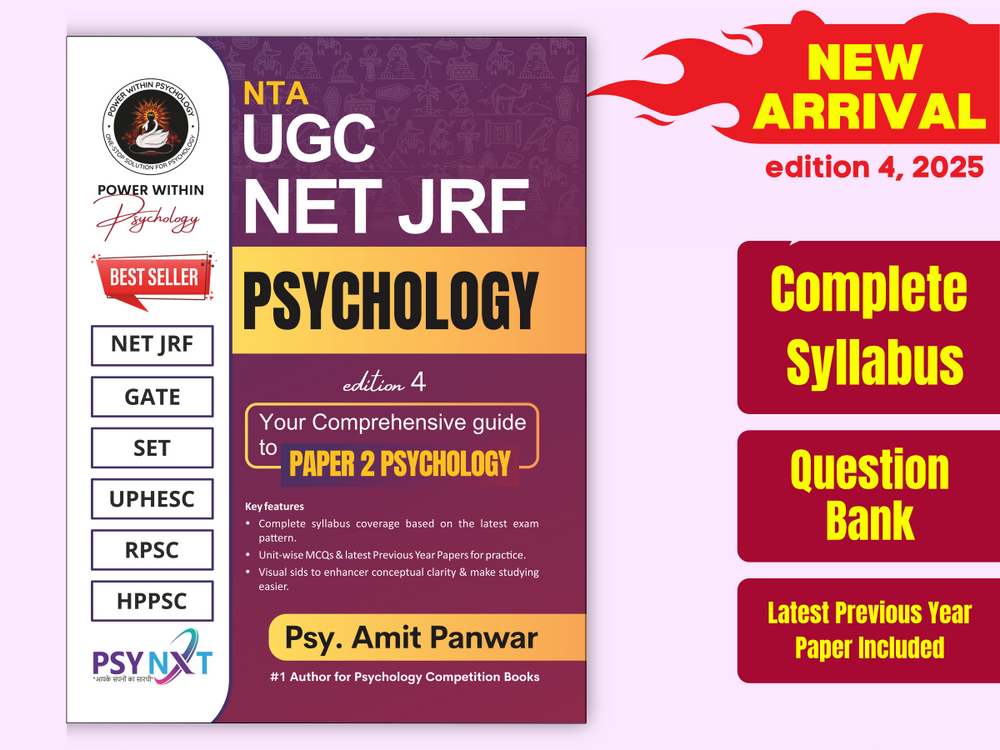 PWP NTA UGC NET JRF Psychology Paper 2 Book - SET - UPHESC - New and Updated Edition 4, 2025 (Complete Syllabus with Question Bank included)