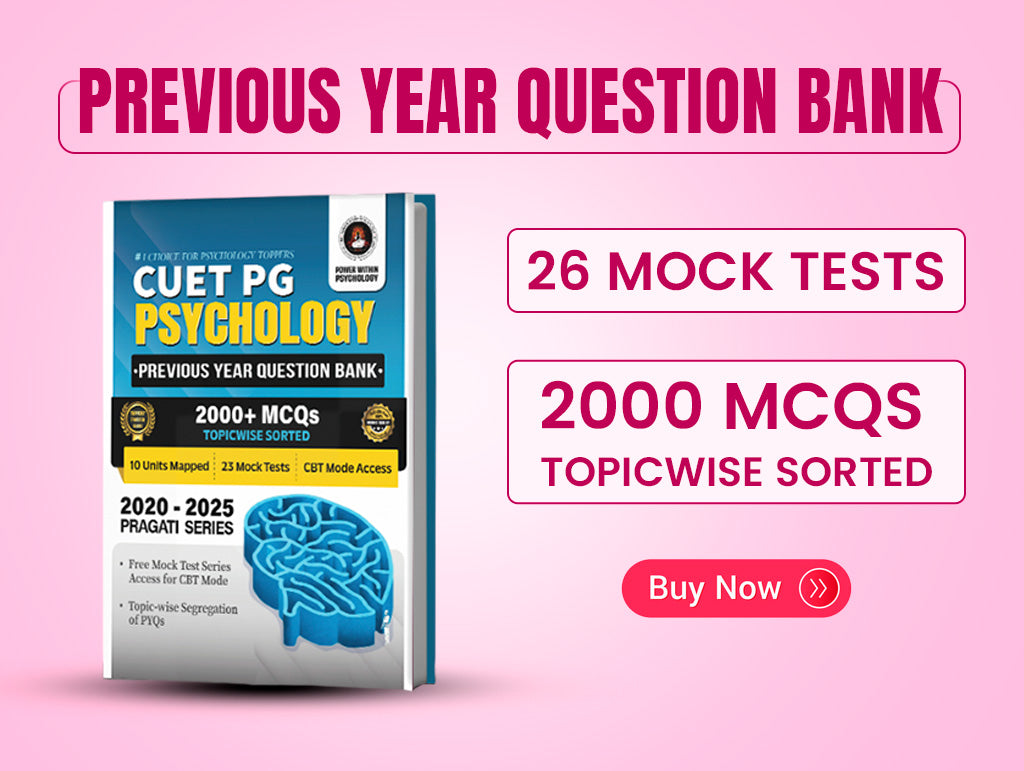 CUET PG Psychology 2026 Previous Year Question Bank Book | 2000 Topicwise MCQs (2020–2025) | 26 Mock Tests with CBT Mode | Pragati Series