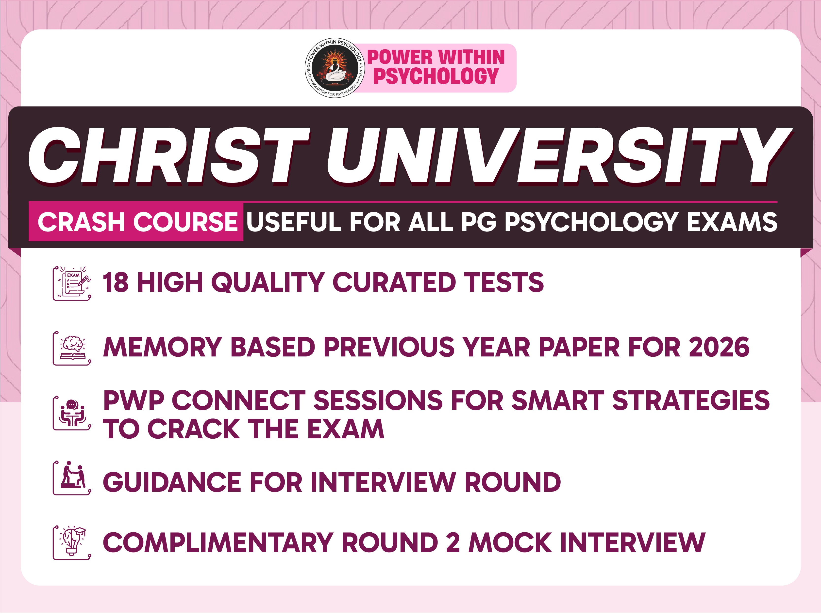 Christ University CRASH COURSE - Master's in Psychology | Complete Strategy Building, Live Tests