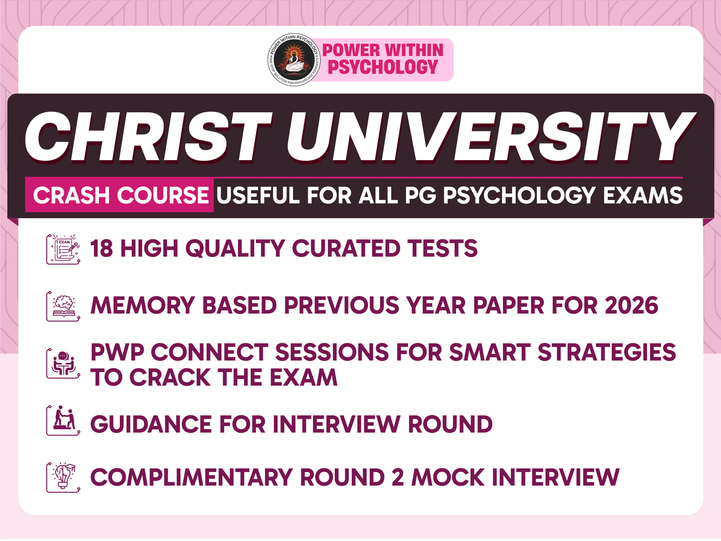 Christ University CRASH COURSE - Master's in Psychology | Complete Strategy Building, Live Tests