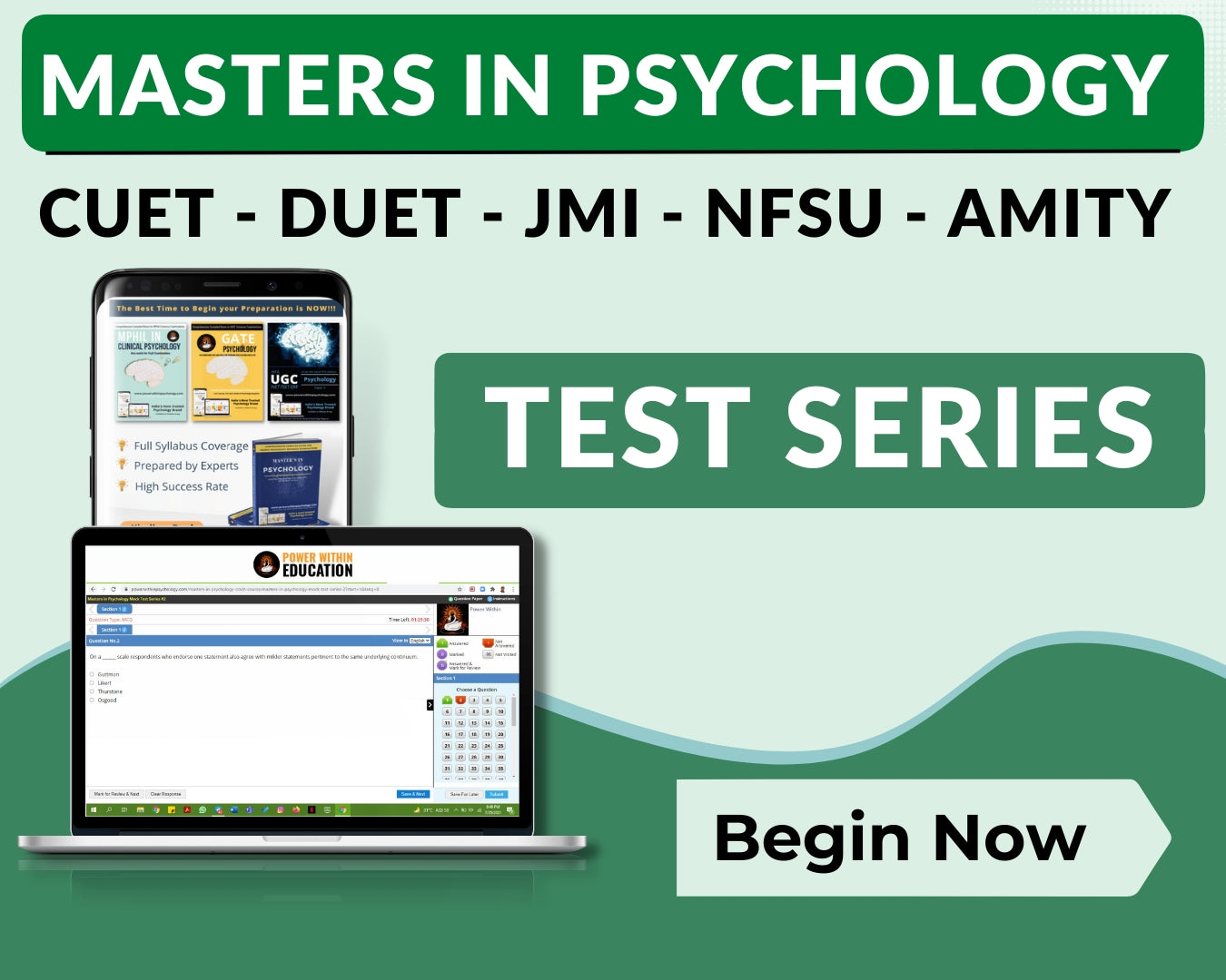 CUET (PG) | JMI | NFSU | Christ University - Masters in Psychology Mock Test Series