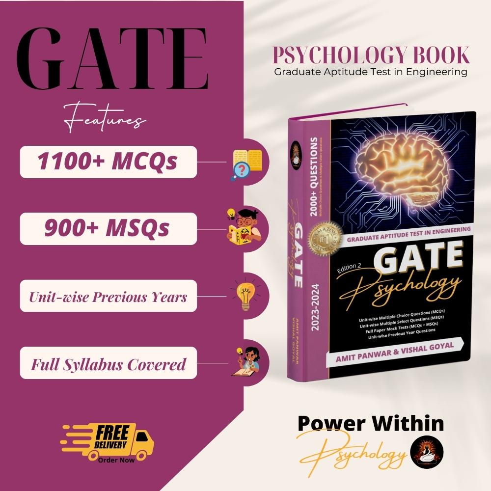 GATE Psychology Entrance Exam Preparation Book - Masters & PhD in IITs / NITs / IISCs - New & Updated Edition 2, 2024 (with 2000 MCQs Questions Bank included)
