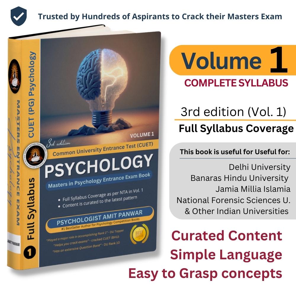 CUET PG Psychology - Masters MSc MA Psychology Entrance Exam Preparation Book with MCQ Questions Bank - (2 Books Set) - Edition 3, 2024